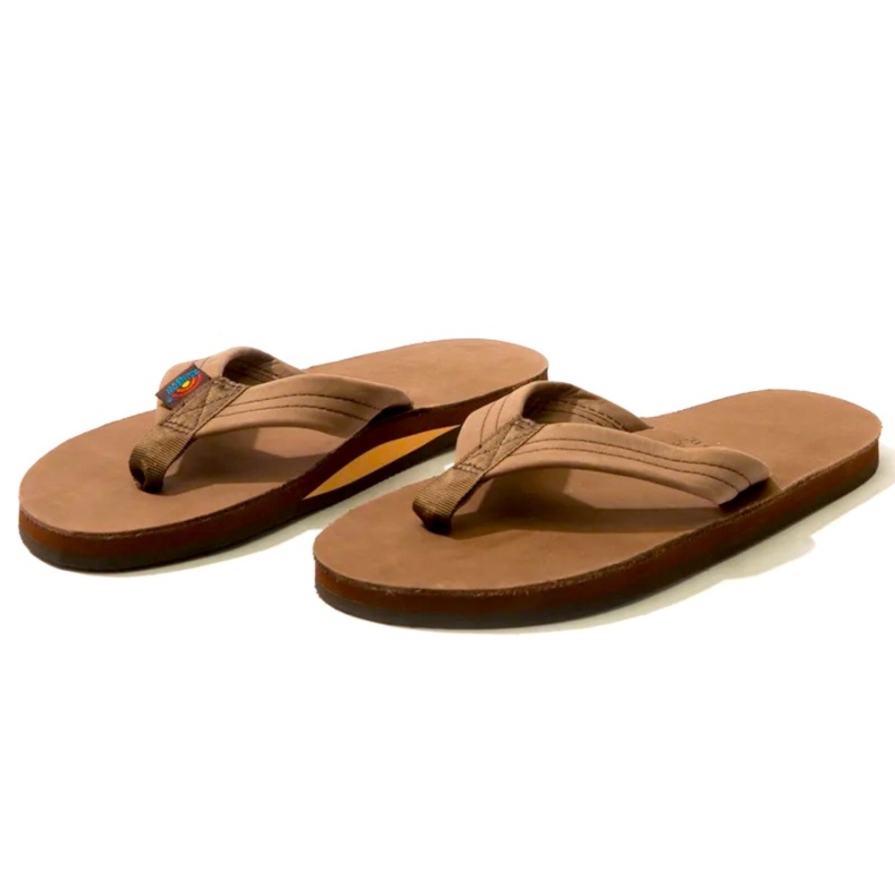 Rainbow Leather flip flops